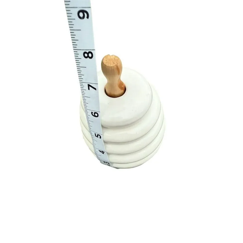 Porcelain Honey Pot Jar with Beech Wood Drizzler